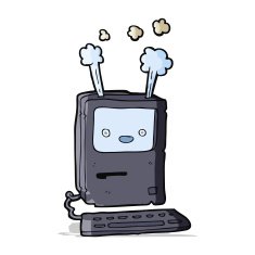 cartoon old computer N19