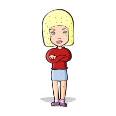 cartoon woman with crossed arms N19
