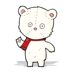 cartoon waving polar bear N20