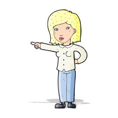 cartoon woman pointing N86