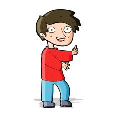 cartoon excited boy N67