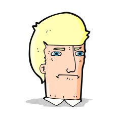 cartoon man narrowing eyes N17