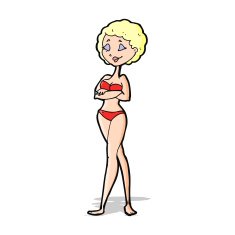 cartoon retro woman in bikini N5