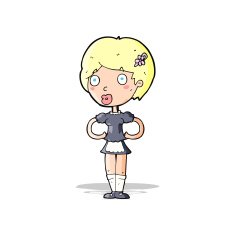 cartoon woman in french maid outfit N4