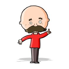 cartoon bald man with idea N10