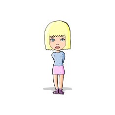 cartoon serious girl N4