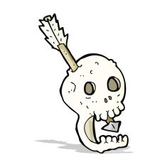 funny cartoon skull and arrow N5