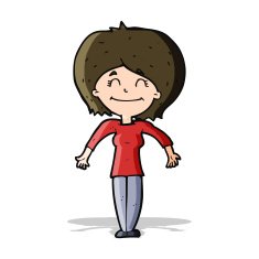 cartoon woman shrugging shoulders N189