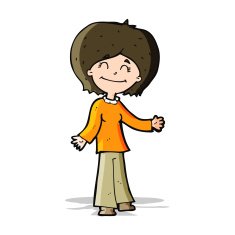 cartoon happy woman N111