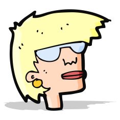 cartoon female face with glasses N4