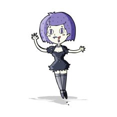 cartoon happy vampire girl N14