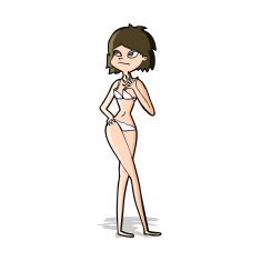 cartoon woman in bikini N22