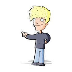 Cartoon Man Pointing N92