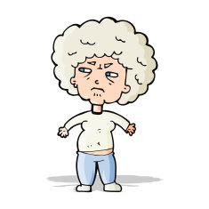 cartoon annoyed old woman N9