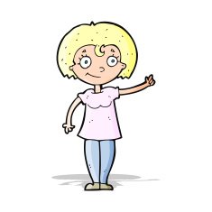 cartoon happy woman pointing N21