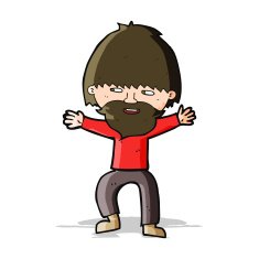 cartoon happy man with beard N20