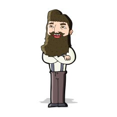 cartoon happy man with beard N21