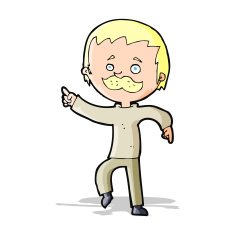 cartoon man with mustache pointing N13