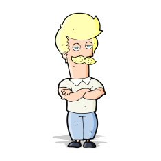 cartoon mustache muscle man N5