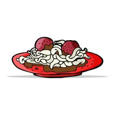 cartoon spaghetti and meatballs N6