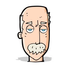 cartoon bored old man N8