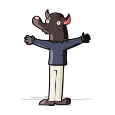 cartoon friendly werewolf N7