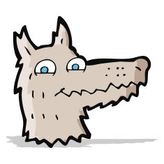 Cartoon Wolf Head N15