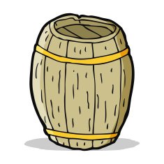 cartoon wooden barrel N3