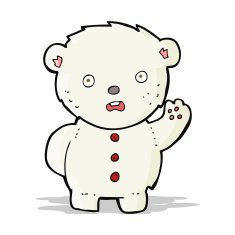 cartoon unhappy polar teddy bear N2