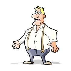 cartoon shocked man N67