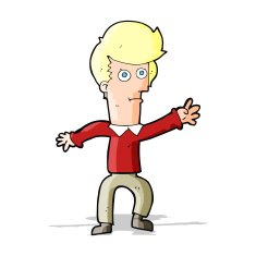 Cartoon Man Waving N16