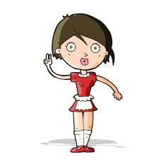 cartoon waitress making hand gesture N5