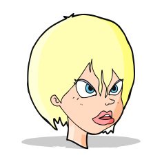 cartoon annoyed woman N79