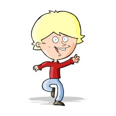 cartoon happy waving boy N8