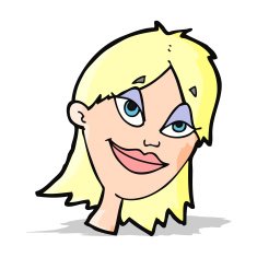 cartoon happy woman N112