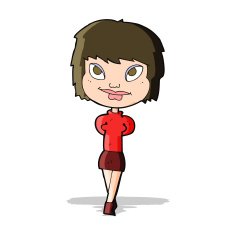 cartoon happy woman N114