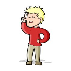 cartoon man with idea N88