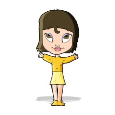 cartoon woman with open arms N37