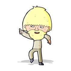 cartoon bearded man pointing and laughing N4