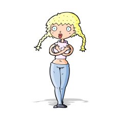 cartoon offended woman covering herself N4