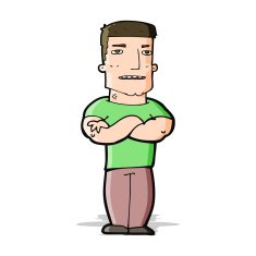 cartoon tough guy with folded arms N5