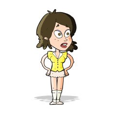 cartoon woman with hands on hips N86
