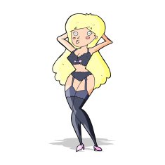 cartoon woman in lingerie N19