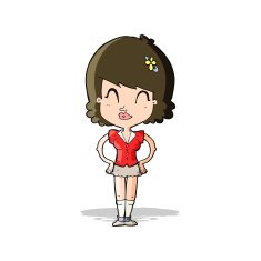 cartoon happy woman N115