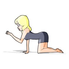 cartoon woman on all fours N7