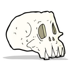 cartoon spooky skull N76