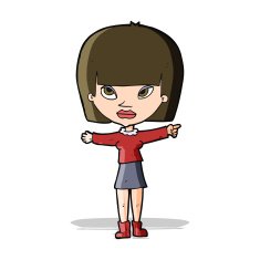 cartoon woman pointing N87