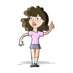cartoon woman making point N10