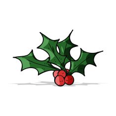 Cartoon Christmas Holly N6