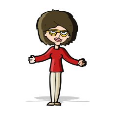cartoon woman wearing spectacles N20
